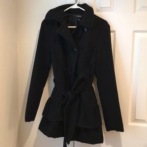 Peplum Black Peacoat